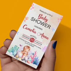 Editable Elegant Floral Baby Shower Invitation | Minimalist Design | Digital Download | Corjl Template