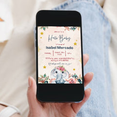 Editable Floral Baby Shower Invitation | Printable Digital Download | Corjl Template
