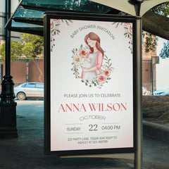 Editable Floral Baby Shower Invitation | Elegant Watercolor Design | Digital Download | Corjl Template