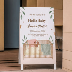 Editable Earthy Boho Baby Shower Invitation | Neutral Theme | Digital Download | Corjl Template