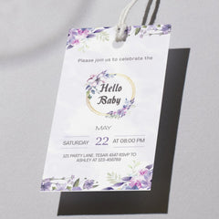 Editable Elegant Floral Baby Shower Invitation | Purple Watercolor Flowers | Instant Download | Corjl Template