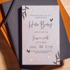 Editable Rustic Boho Baby Shower Invitation | Neutral Beige & Brown Floral Design | Instant Download | Corjl Template