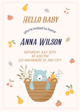 Editable Adorable Bear Baby Shower Invitation | Neutral Theme | Instant Download | Corjl Template