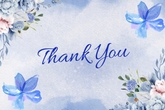 Editable Blue Rose & Butterfly Thank You Card | Elegant & Unique | Corjl Template | Instant Download