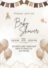 Editable Boho Baby Shower Invitation | Neutral Theme | Digital Download | Corjl Template