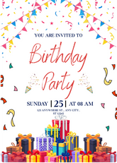 Editable Colorful Birthday Party Invitation | Fun & Festive | Instant Download | Corjl Template