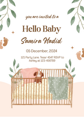 Editable Earthy Boho Baby Shower Invitation | Neutral Theme | Digital Download | Corjl Template