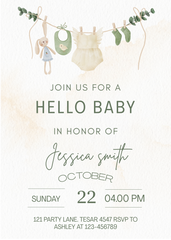 Editable Elegant Baby Shower Invitation | Neutral & Minimalist | Digital Download | Corjl Template