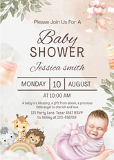 Editable Elegant Baby Shower Invitation | Printable Digital Download | Corjl Template