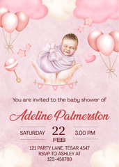 Editable Elegant Baby Shower Invitation | Printable Digital Download | Corjl Template