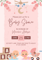 Editable Elegant Baby Shower Invitation | Printable Digital Download | Corjl Template