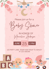 Editable Elegant Baby Shower Invitation | Printable Digital Download | Corjl Template