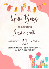 Editable Elegant Baby Shower Invitation | Printable Digital Download | Corjl Template