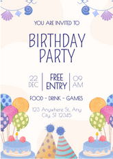 Editable Elegant Blue & Glitter Birthday Invitation | Ocean-Themed | Digital Download | Corjl Template