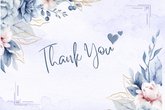 Editable Elegant Blue Watercolor Thank You Card | Digital Download | Corjl Template