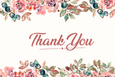 Editable Elegant Floral Thank You Card | Watercolor Design | Corjl Template | Instant Download