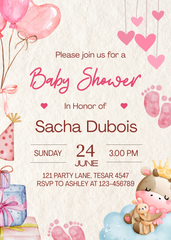 Editable Elegant Vintage Baby Shower Invitation | Classic Stroller Theme | Printable Digital Download | Corjl Template