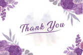 Editable Elegant Violet Floral Thank You Card | Botanical Leaves | Corjl Template | Instant Download