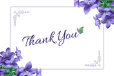 Editable Elegant Violet Floral Thank You Card | Graceful & Timeless | Corjl Template | Instant Download