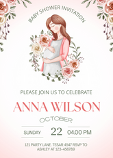 Editable Floral Baby Shower Invitation | Elegant Watercolor Design | Digital Download | Corjl Template