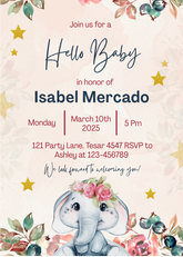 Editable Floral Baby Shower Invitation | Printable Digital Download | Corjl Template