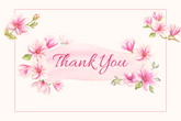 Editable Floral Pink Thank You Card | Corjl Template | Digital Download