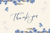 Editable Minimalist Blue Floral Thank You Card | Digital Download | Corjl Template