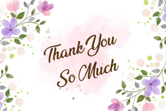 Editable Pink & Violet Floral Thank You Card | Elegant & Timeless | Corjl Template | Instant Download