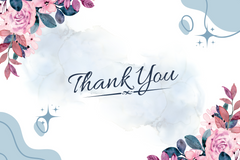 Editable Romantic Watercolor Thank You Card | Digital Download | Corjl Template