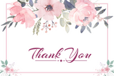 Editable Soft Light Pink Floral Thank You Card | Elegant & Timeless | Corjl Template | Instant Download