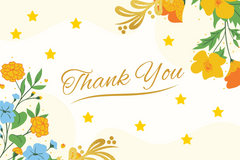 Editable Sunshine Yellow Floral Thank You Card | Elegant & Cheerful | Corjl Template | Instant Download