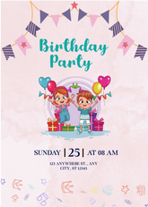 Editable Sweet Birthday Party Invitation | Playful & Adorable | Instant Download | Corjl Template