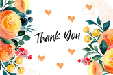 Editable Vibrant Yellow & Orange Floral Thank You Card | Digital Download | Corjl Template