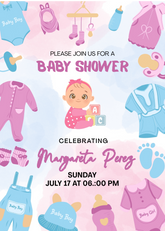 Editable Watercolor Baby Shower Invitation | Printable Digital Download | Corjl Template