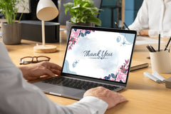 Editable Romantic Watercolor Thank You Card | Digital Download | Corjl Template