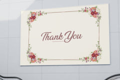 Editable Vintage Floral Thank You Card | Elegant & Timeless | Corjl Template | Instant Download