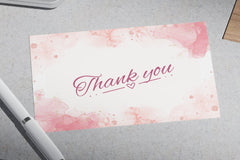 Editable Soft Pink Heart Thank You Card | Elegant & Romantic | Corjl Template | Printable Digital Download