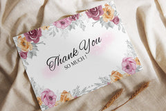 Editable Warm Rose-Themed Thank You Card | Floral & Elegant | Corjl Template | Instant Download