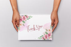 Editable Romantic Pink Floral Thank You Card | Digital Download | Corjl Template