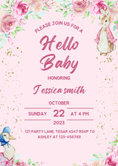 Editable Gender Reveal Invitation | Baby Shower | He or She | Blue or Pink | Corjl Template