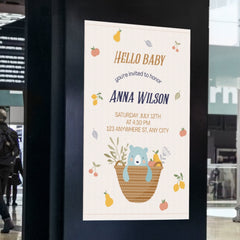 Editable Adorable Bear Baby Shower Invitation | Neutral Theme | Instant Download | Corjl Template