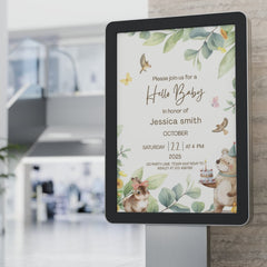Editable "Hello Baby" Baby Shower Invitation | Printable Digital Download | Corjl Template