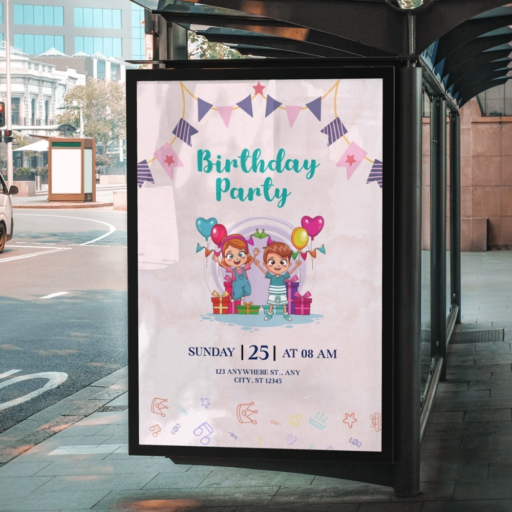 Editable Sweet Birthday Party Invitation | Playful & Adorable | Instant Download | Corjl Template