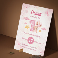 Editable Baby's 1st Birthday Invitation | Cute & Whimsical | Instant Download | Corjl Template