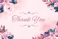 Editable Blush Pink Rose Thank You Card | Elegant & Timeless | Corjl Template | Instant Download