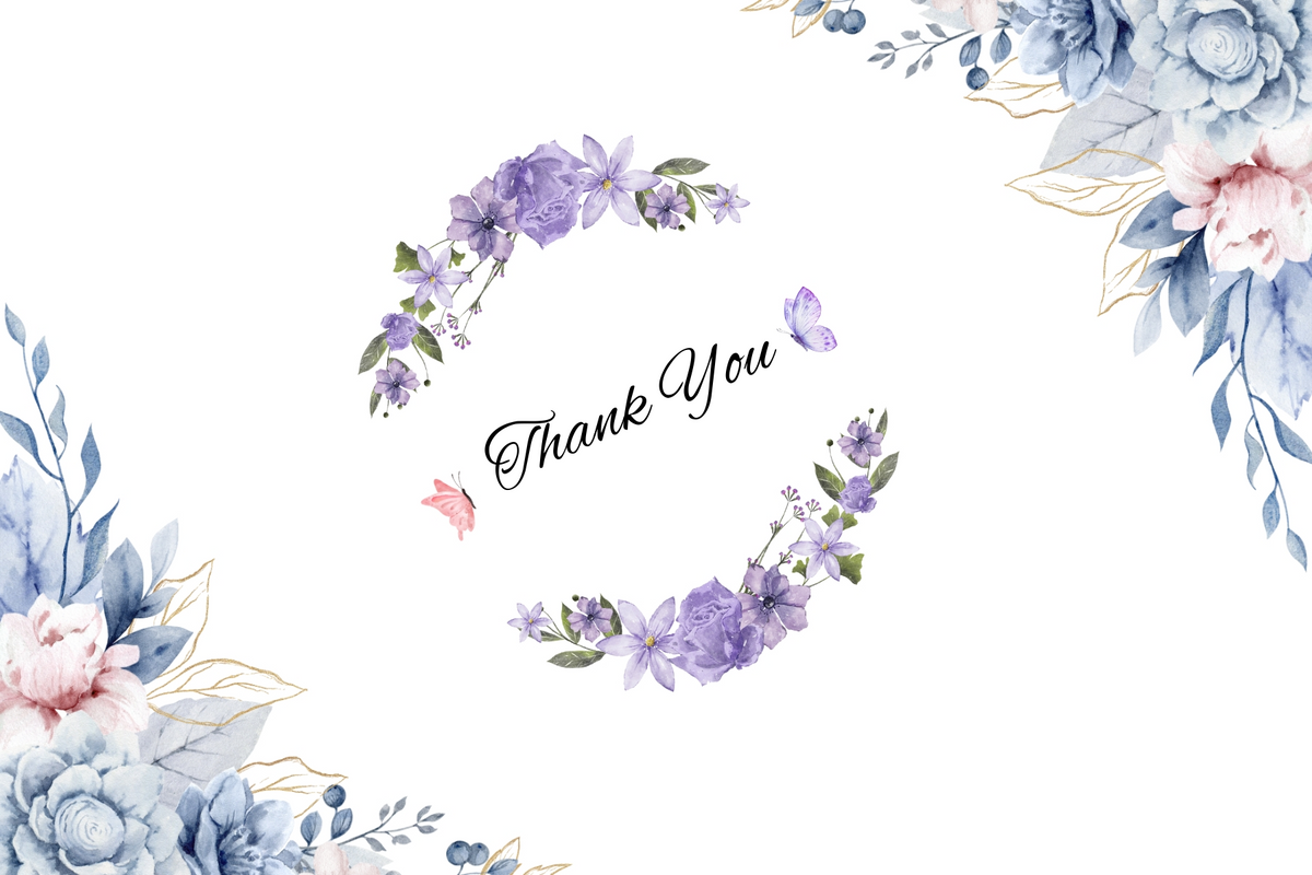Editable Elegant Birthday Thank You Card | Corjl Template | Instant Download & Print