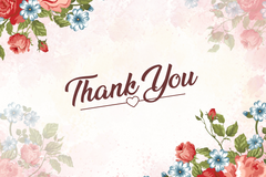 Editable Elegant Blue & Red Rose Thank You Card | Floral & Stylish | Corjl Template | Instant Download