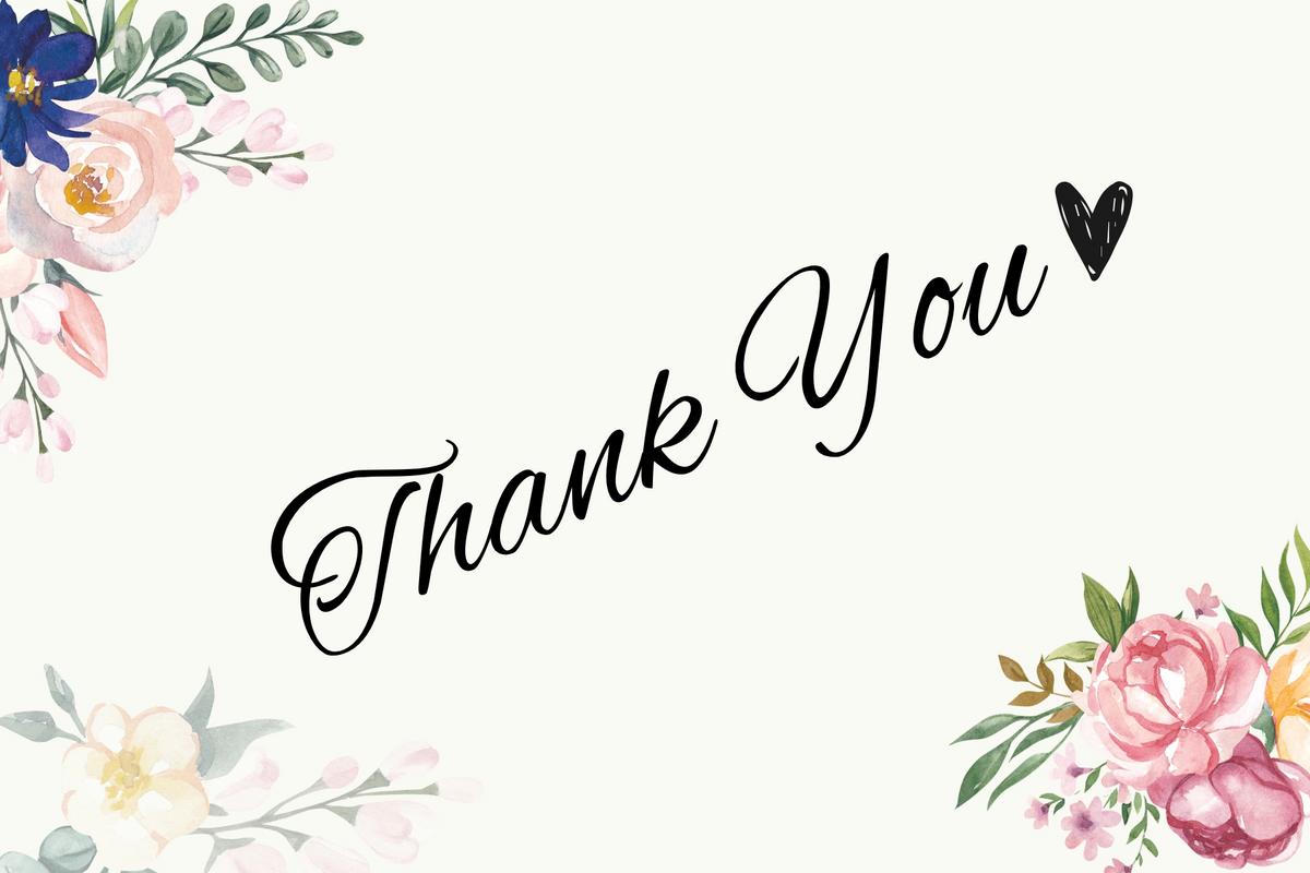 Editable Elegant Floral Thank You Card | Watercolor Design | Corjl Template | Instant Download