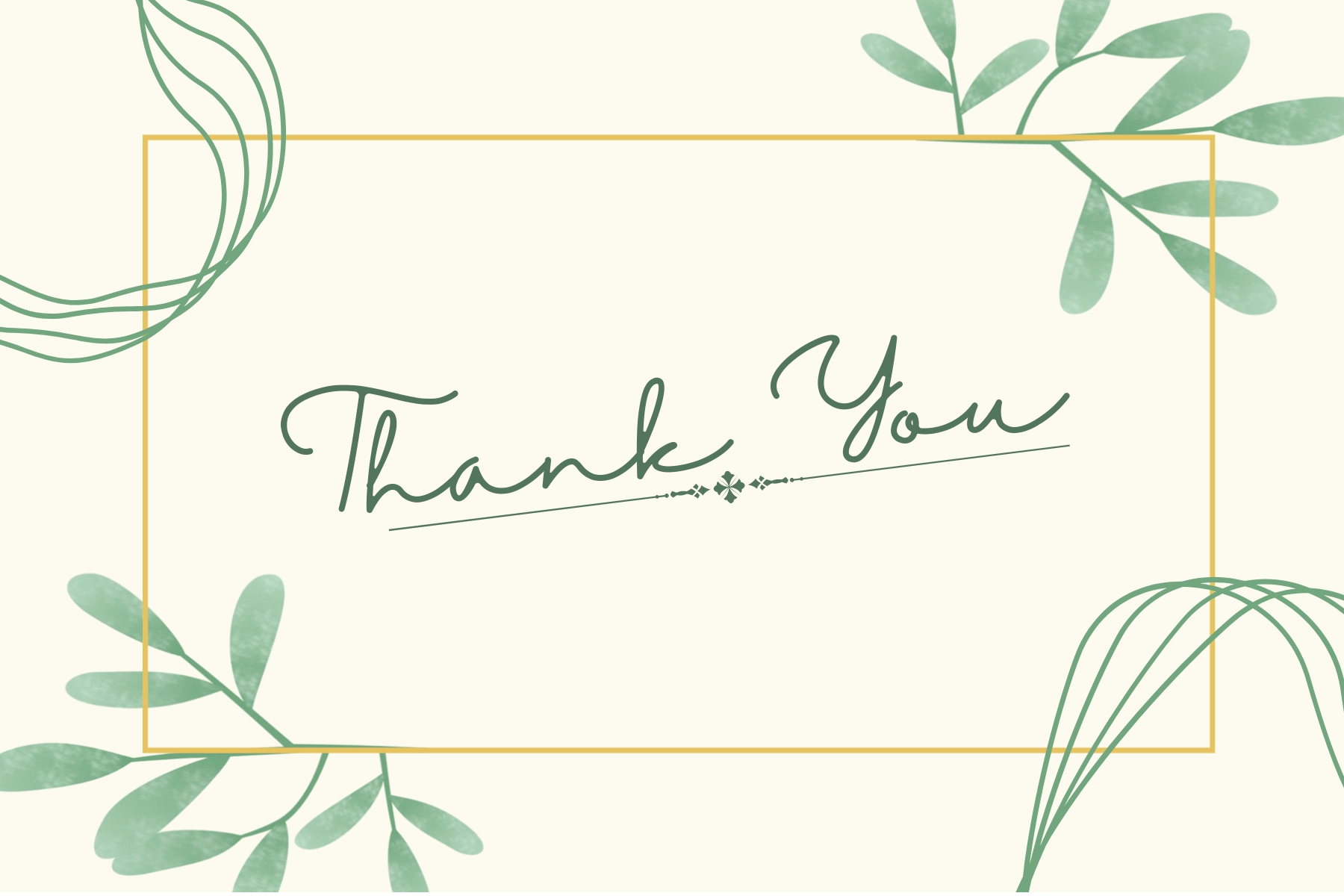 Editable Elegant Green & Gold Thank You Card | Digital Download | Corjl Template        4o mini
