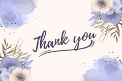 Editable Elegant Watercolor Floral Thank You Card | Digital Download | Corjl Template